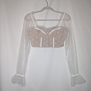 Runaway the Label Hello Molly Chloe Nude Cropped Corset Style Top Size 4